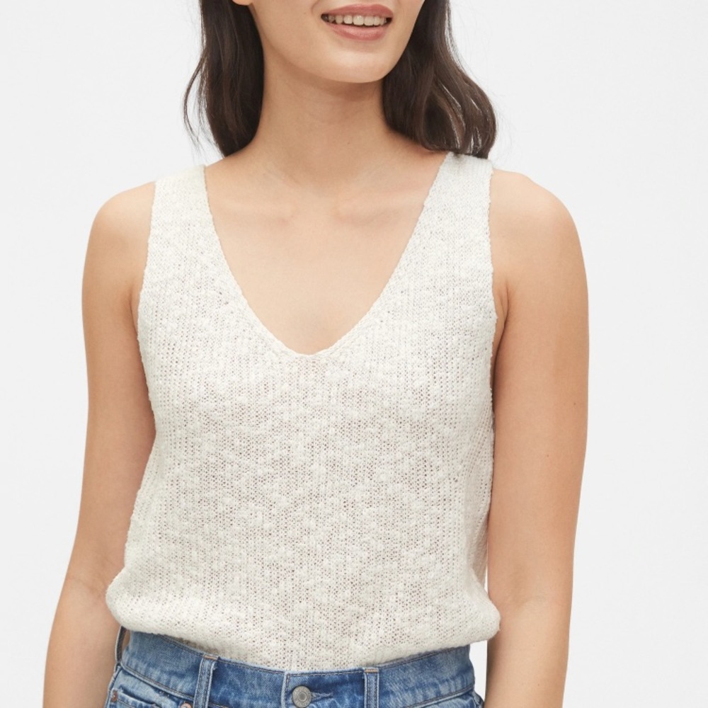 Ribbed V-Neck Sweater Tank